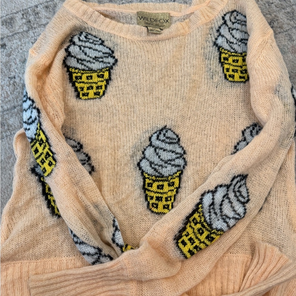 Wildfox Orange Pink Ice Cream Sweater